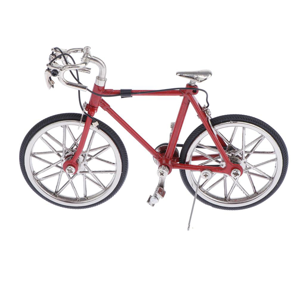Red Diecast Racing Bike Model 1:10 Scale Bicycle Hobby Cycling Collection 