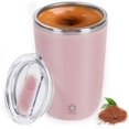 thumbnail image 1 of CHAO Taza autoagitadora rosa Taza de café magnética automática de acero inoxidable Taza mezcladora eléctrica Taza agitadora de viaje para oficina en casa Adecuada para café/leche/choco caliente, 1 of 5