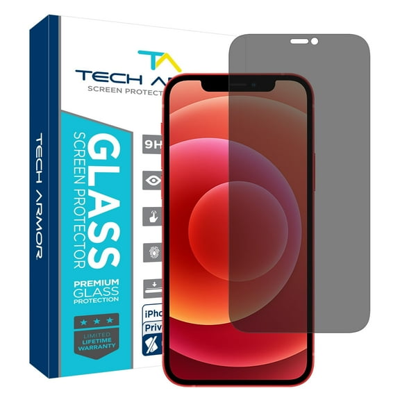 Tech Armor Privacy Ballistic Glass Screen Protector for Apple NEW iPhone 12 mini 5.4"[1-Pack] Case-Friendly Tempered Glass, Haptic Touch Accurate Designed for iPhone 12 mini 5.4"