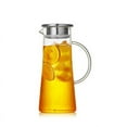 thumbnail image 3 of Glass Water Pitcher, Drip-Free Glass Pitcher with Lid, Glass Water Jug with Particular Coaster, 3 of 4