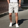 thumbnail image 3 of Homeyce Hybrid Golf Dress Shorts for Men Button Elastic Waistband Flat Front Shorts Lightweight Travel Golf Work Casual Golf Shorts with Pockets Water-Resistant Chino Shorts,Beige 2XL, 3 of 4