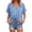 Blue, variant on Summer Tops for Women Linen Blend Relaxed Fit V-Neck Drop Shoulder Short Sleeve Drawstring Waist Blouse Lightweight