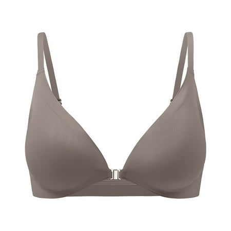 HCURIBAD Wireless Bras Clearance! Women s Sexy Triangle Bralette Comfort Full Coverage Bra Front Close Deep V Seamless Wireless Adjustable Bras Seamless Bra Backless Bra Bras for Women Gray XL