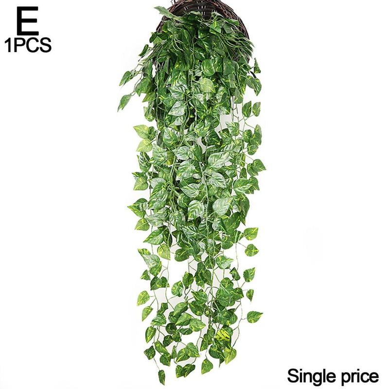 Artificial Plant Vines Wall Hanging Rattan Leaves Branches Green Garden
