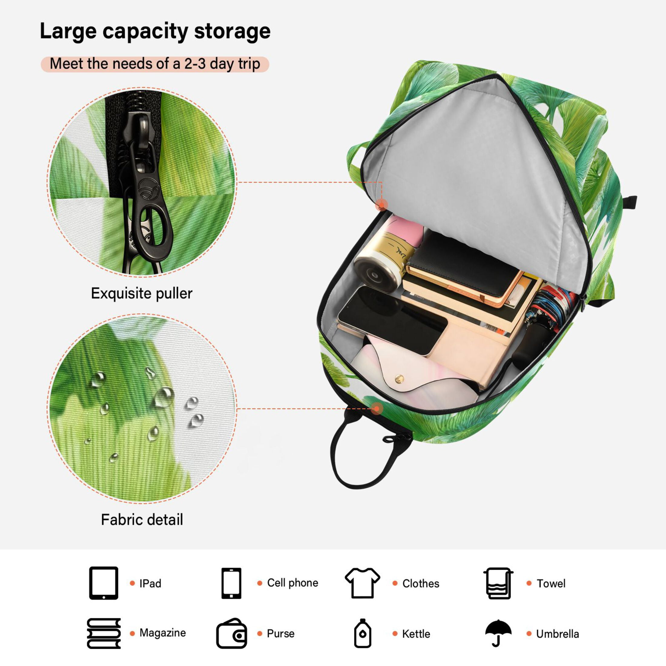2 Racquet Holder Tennis Backpack Tennis Racket Covers Gym Bags Green Color Scheme