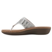 Cliffs by White Mountain Women's Cienna Thong Wedge Sandal - Medium & Wide Width