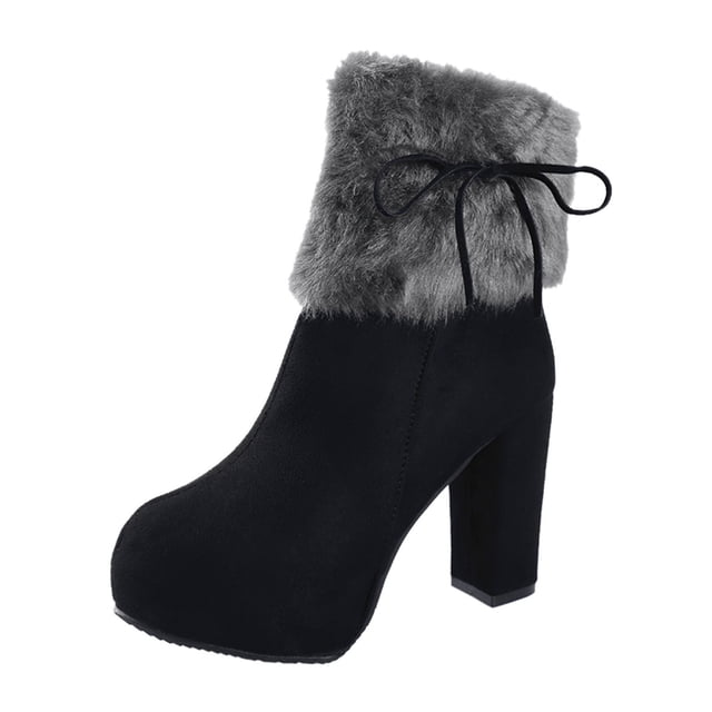 NECHOLOGY Botas Mujer Adulto Femenino Zapatos Botines para mujer Zapatos Tacones Cremallera Chunky Short Botas altas transpirables para mujer Botas retro para mujer (Black, 11)