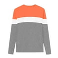 thumbnail image 5 of dazeni Boys Long Sleeve Shirts Color Block Crewneck T Shirts Casual Tops Tees Back To School Clothes Orange 7 Years, 5 of 8