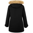 thumbnail image 2 of Soularge Women's Plus Size Windbreaker Insulated Thick Parka Coat (Black, 4X), 2 of 7