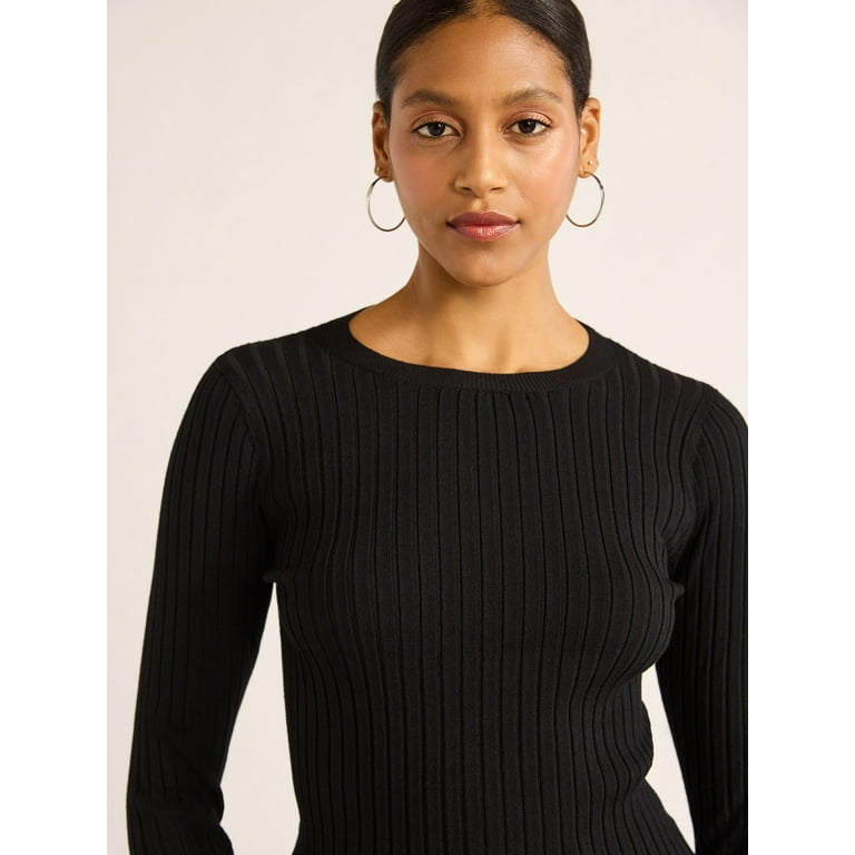 Crew neck ribbed jumper hotsell