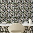 thumbnail image 2 of Ambesonne Tropical Peel & Stick Wallpaper for Home, Palm Foliage Hand-Drawn, 13"x36", Pale Lavender and Fern Green, 2 of 5
