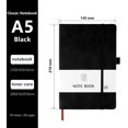 thumbnail image 2 of A5 Notebook, Notebook A5 Note Book Note Pad Journal Notebook A5 Notepad PU Leather Notebook Note Taking 200 Pages (100 Sheets)- Black, 2 of 5