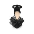 thumbnail image 6 of BLISSFUL STEP Women's Bow Knot Pointed Toe Block Heel Pumps Black 9, 6 of 8