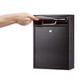 thumbnail image 3 of AdirOffice Steel Mail/File Box, Wall Mountable, Large, with Key Lock, Black, 3 of 10