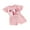 Pink, variant on Baby Shorts Set, Short Sleeve Crew Neck Letters Print T-shirt with Shorts 2-piece Outfit