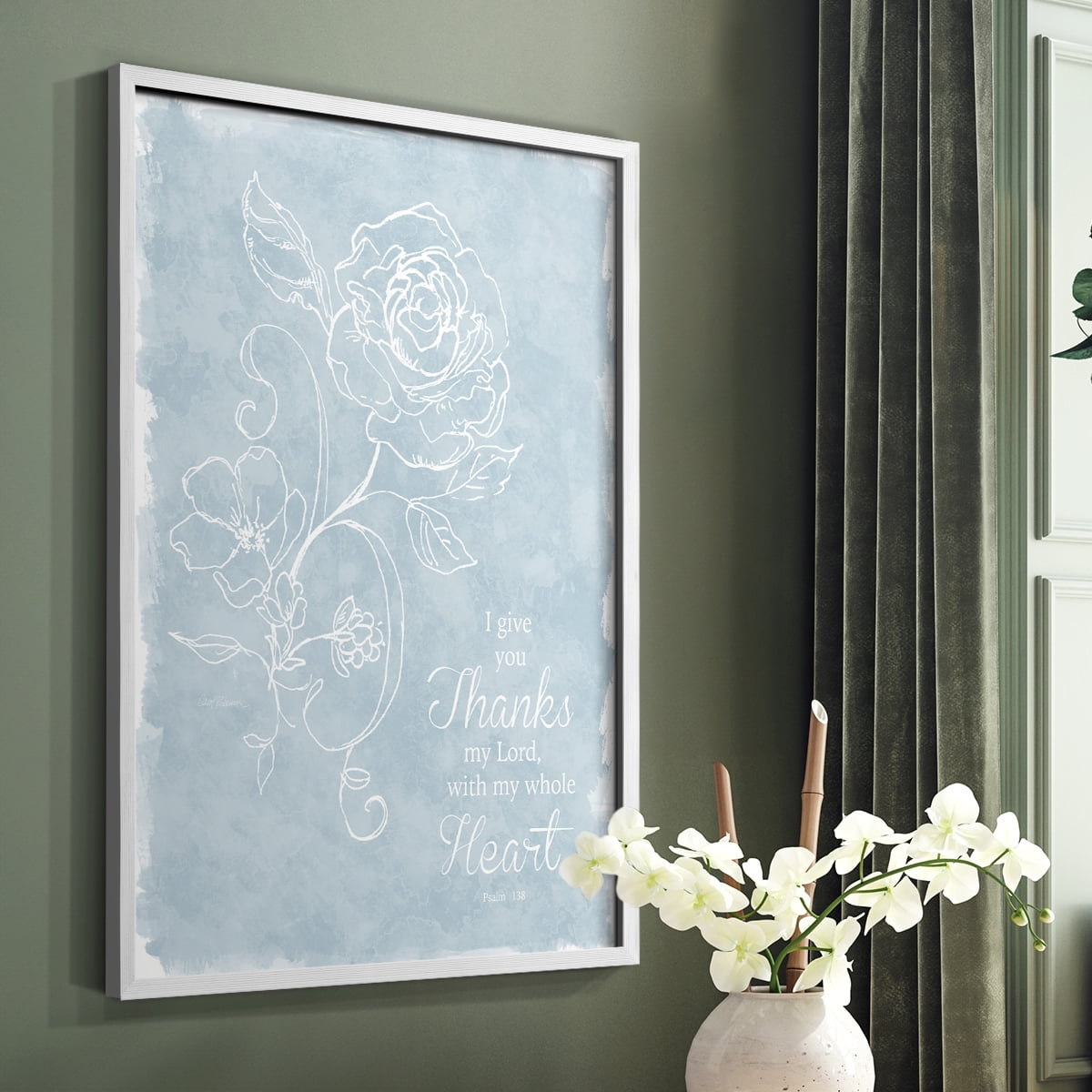 Whole Heart Framed Print in White Solid Wood 8 x 10 Framed Print