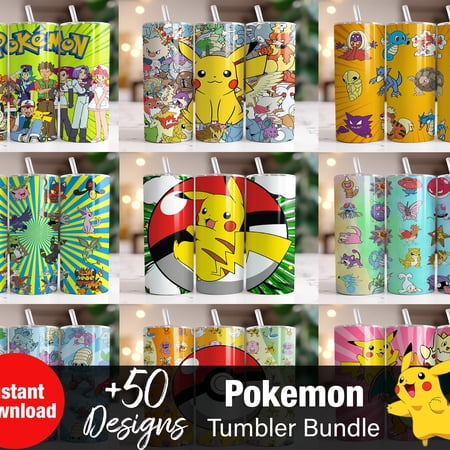 Pokemon Cartoon 20 oz Skinny Tumbler