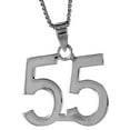 thumbnail image 1 of Sterling Silver Number 55 Necklace for Jersey Numbers & Recovery High Polish, 18 inch CRB_050, 1 of 1