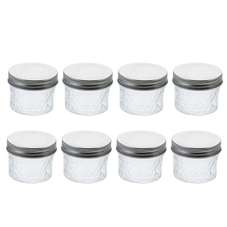 Glass Jars With Lids,6 oz Jars With Black Lids Small Clear Canning Jars For  Caviar,Herb,Jelly,Jams,Mini Wide Mouth Mason Jars Spice Jars For Kitchen