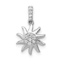 14k White Gold 1/15ct. Diamond Fancy Sun Pendant Charm