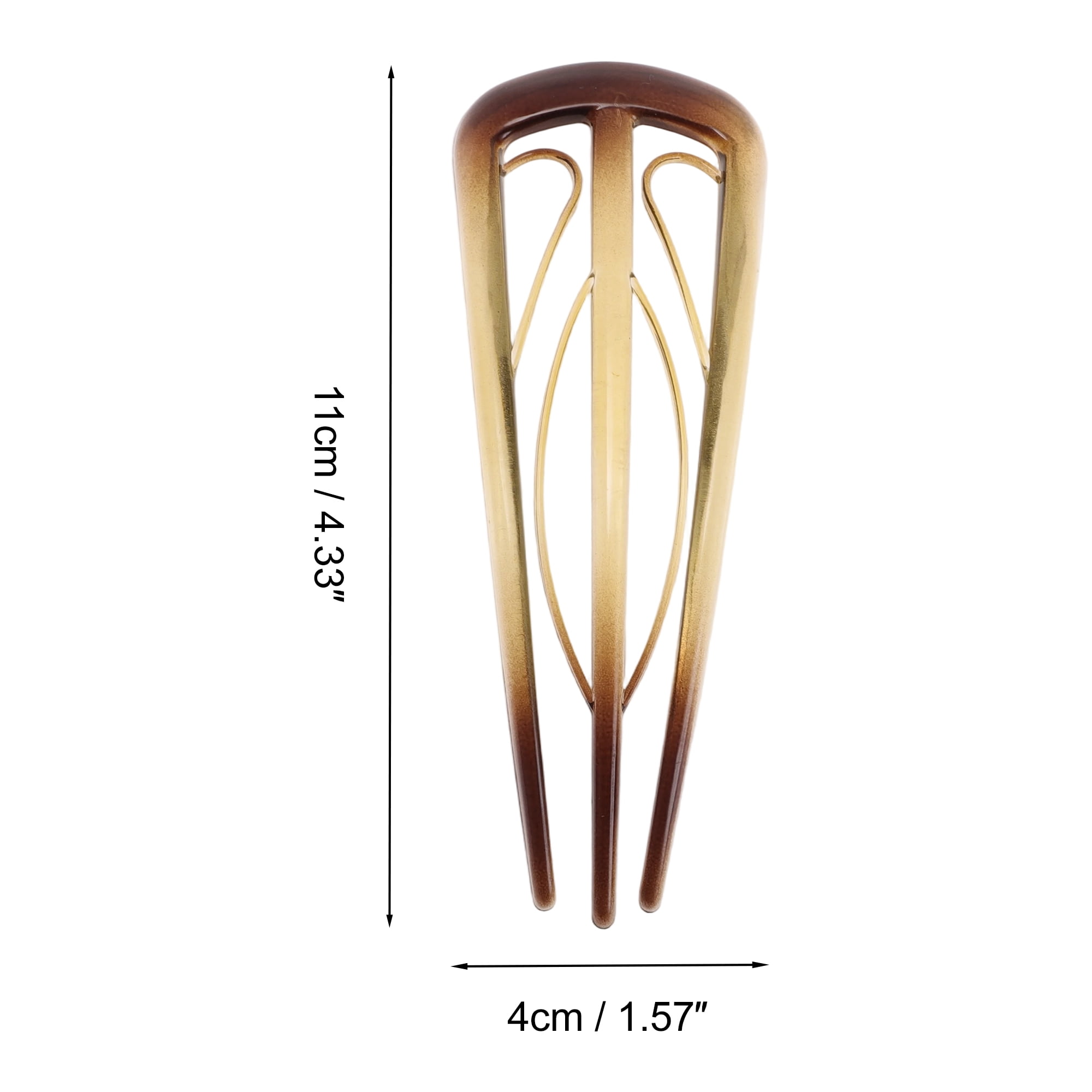 Unique Bargains U-shaped Hair Pin 4.33"x1.57" 1 Pcs Transparent Green