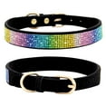 thumbnail image 3 of KBOOK Rhinestone Dog Cat Puppy Collars Bling Suede Leather Adjustable Pet Necklace, 3 of 5
