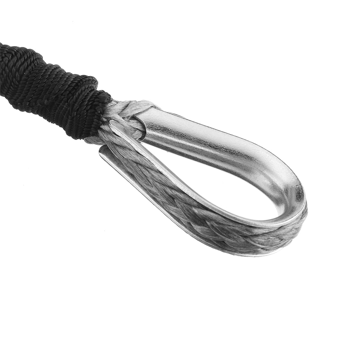 Gray EASYBERG 3//16 Inch x 50 Feet 7000LBs Synthetic Winch Line Cable Rope with Black Protecing Sleeve for ATV UTV