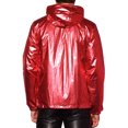 thumbnail image 3 of Chaqueta de fiesta y club con capucha y cremallera INSPIRE CHIC para hombres Rojo 2XL, 3 of 6