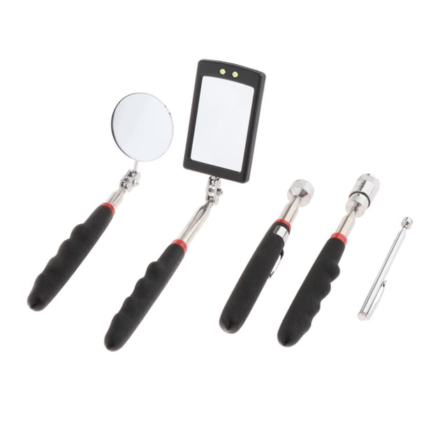 Juego de herramientas de recogida telescópica Mango telescópico Espejo ajustable giratorio 360 con 5 piezas Zulema Recogida telescópica