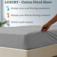 thumbnail image 5 of Amay 100% Organic Cotton Texas King Fitted Sheet - 500 Thread Count (80"x98") - Ultra Soft, Cooling & Breathable Bed Sheet - Durable Long-Lasting Fabric - (Silver Grey, 1 Piece), 5 of 7