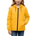 thumbnail image 3 of Frostluinai 5-16Y Kids Hooded Rain Jacket Waterproof Windbreaker Long Sleeve Full Zip with Pockets Drawstring Hem Outdoor Coat, 3 of 10