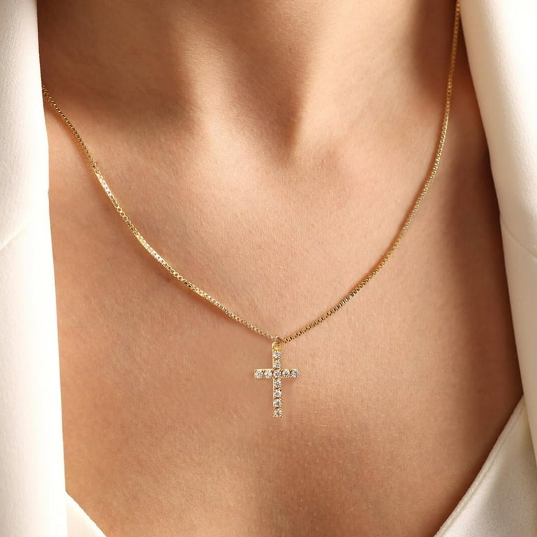 Gold Dainty Cross Necklace