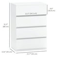thumbnail image 3 of HOMCOM Commode de Chambre, Commode à 4 Tiroirs pour Chambre, Blanc, 3 of 10