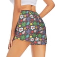thumbnail image 2 of Uemuo Daisies Flowers Pattern Women's Athletic Shorts High Waisted Running Shorts with Liner Pockets Gym Elastic Workout Shorts-Large, 2 of 9