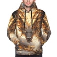 thumbnail image 3 of Zufioo Golden Horned White Dragon Design Fleece Comfortable Hoodie for Mens,Sweatshirt for Men,Pullover Hooded Sweatshirt for Men -3X-Large, 3 of 5