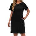thumbnail image 3 of Fantaslook Short Sleeve Womens Summer Dresses Casual Button Tunic Dress with Pockets, 3 of 11