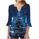 thumbnail image 2 of Puntoco Blusa informal con cuello en V y mangas 3/4 con estampado de moda para mujer, 2 of 5