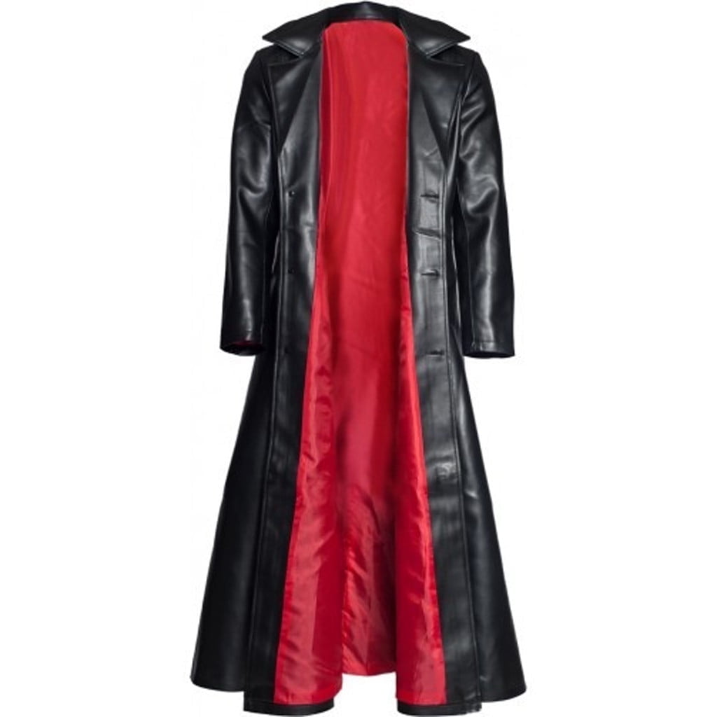 ZVNAΖH ZVNAΖH Mens Faux Leather Jacket Medieval Gothic Coat, Long Leather Coat Men Big and Tall, Slim Fit Long Leather Jacket, Sizes S-5XL