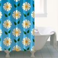 thumbnail image 4 of 72x72 Inch Fabric Shower Curtain Waterproof Polyester, Daisy Floral Print, 4 of 4