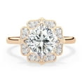 thumbnail image 2 of IGI Certified Lab Grown Diamond Engagement Ring | Center 9MM Cushion Cut Floral Halo Solitaire Wedding Rings For Women In 18K Solid Rose Gold | F-G, VS-SI Quality (3.50 Ctw) Ring Size-10, 2 of 7