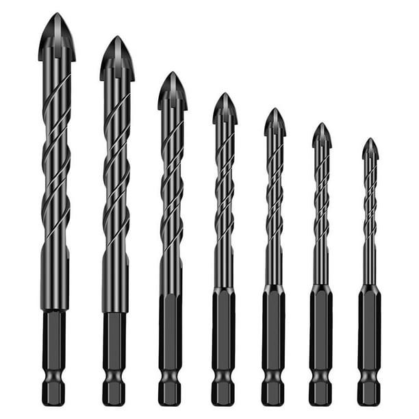 Accesorios de taladro de vidrio de aleación dura 7PCS Diseño de espiral Kit de perforación Abre de agujero de azulejos