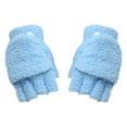 thumbnail image 2 of Dyfzdhu Besufy Women Winter Warmer Gloves Coral Fleece Hand Wrist Fingerless Mitten Blue, 2 of 4