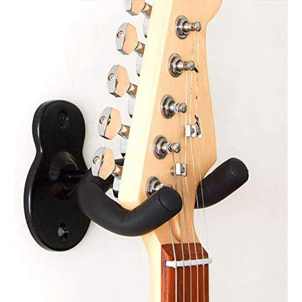 Guitar Wall Mount Wall Hanger 3 Pack Hook Black Metal Guitar Holder for  Acoustic Electric Bass Guitar Ukulele Banjo mandolin 