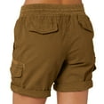thumbnail image 3 of Hienoo Women's Plus Size Cargo Shorts Summer Cotton Linen Hiking Shorts with Pockets, Sizes XXXL, 3 of 5