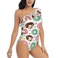 thumbnail image 3 of Honeii Colorful Donuts for women's one-piece swimsuit featuring a chic one-shoulder design experience elegance and style in the water-X-Large, 3 of 6