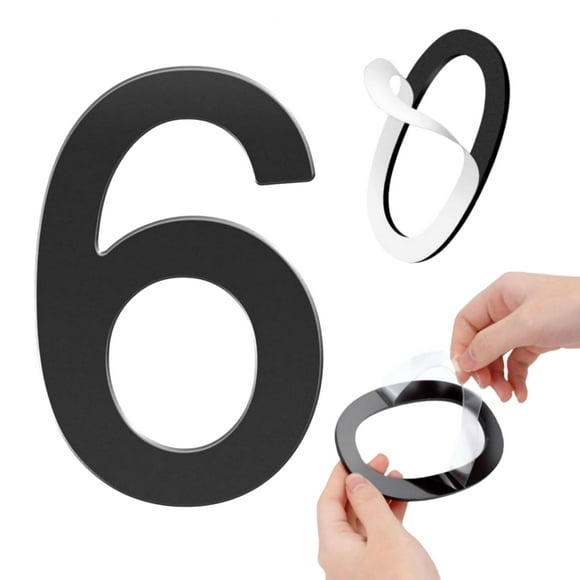 Números para casa GLDonee de acrílico negro autoadhesivos de 13 cm