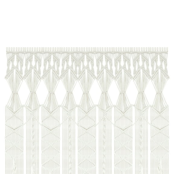 Miumaeov Boho Macrame Curtains Beige Hand Woven Window Curtain for Living Room, Room Dividers for Front Door Backdrops Tapestries Decoration