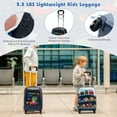 thumbnail image 5 of Costway 5 PCS Kids Luggage Set with Backpack Neck Pillow Luggage Tag Lunch Bag Wheels Dark Blue, 5 of 10