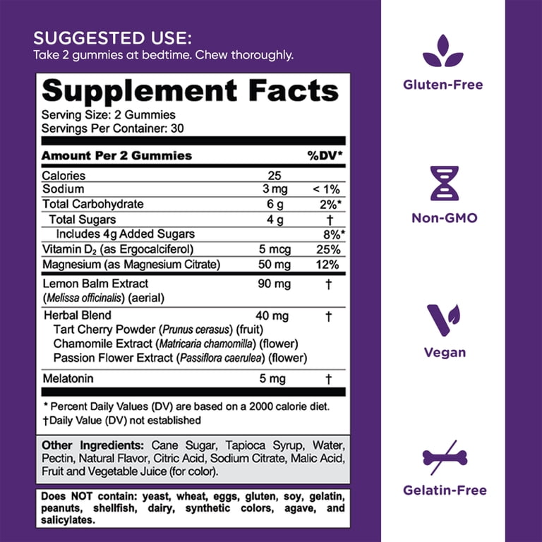 Goli Nutrition Dreamy Sleep Gummies, Lemon Balm and Botanicals, 60 Count