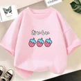 thumbnail image 3 of Camiseta de algodón con estampado de sonrisas para niñas, camisetas informales de verano de manga corta con cuello redondo para niños, camisetas para bebés, ropa para niños, 3 of 5